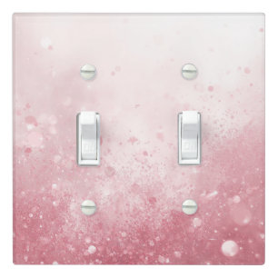 Girlie Pink Feminine Glitter abstract Sparkle  Light Switch Cover
