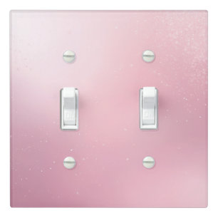 Girlie Pink Feminine Soft Sparkle Ombre Light Switch Cover