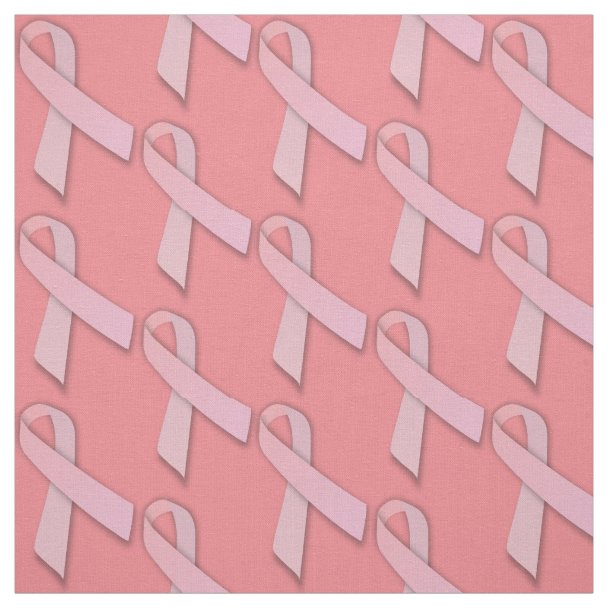 Breast Cancer Hot Pink Ribbon Pattern Fabric | Zazzle