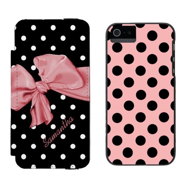 Girlie Polka Dots iPhone 5S Wallet Case (Side by Side)