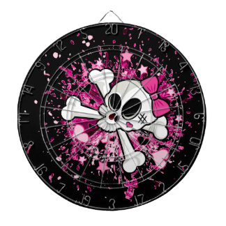 Girlie Skull and Crossbones Dartboard With Darts
