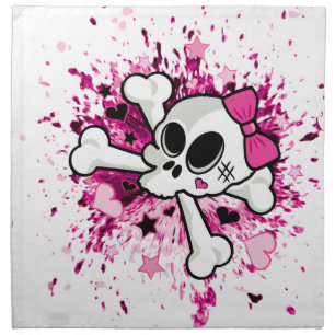 Girlie Skull Cloth Napkin