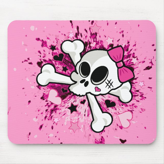 Girlie Skull Mouse Pad (Front)