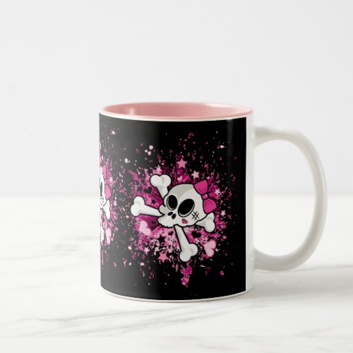 Girlie Skull Two_Tone Coffee Mug