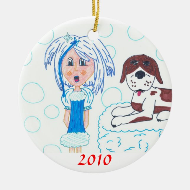GirlInBlue-StBernard, 2010 Ceramic Ornament (Front)
