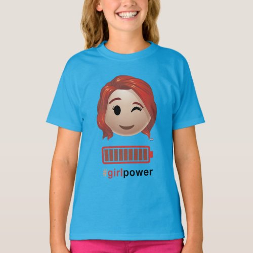 girlpower Black Widow Emoji T_Shirt