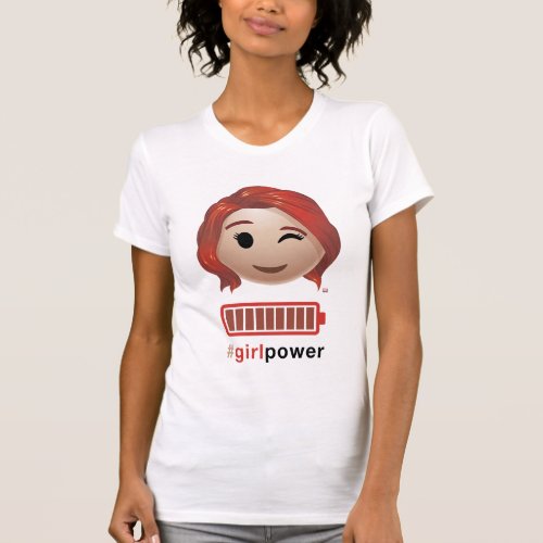 girlpower Black Widow Emoji T_Shirt