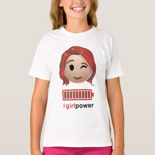 girlpower Black Widow Emoji T_Shirt