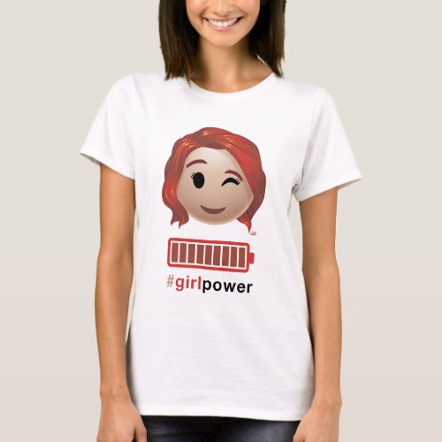 girlpower Black Widow Emoji T_Shirt