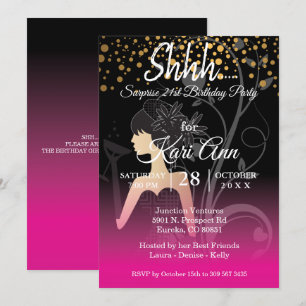 Girls 00th Birthday Party Celebration - Pink Invit Invitation