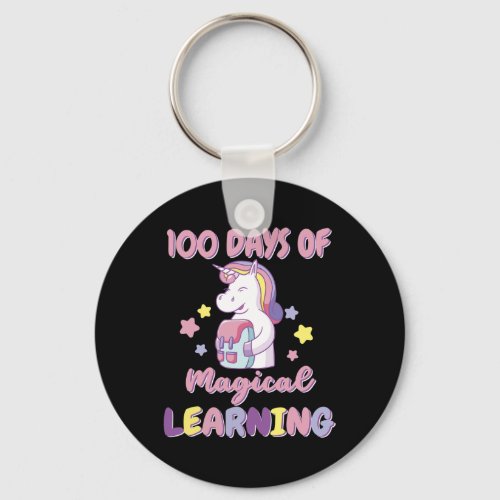 Girls 100 Days Of School Outfit Unicorn Backpack  Keychain