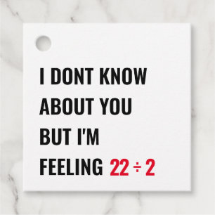 Girls 11th Birthday 22 Inspired Square Favor Tags
