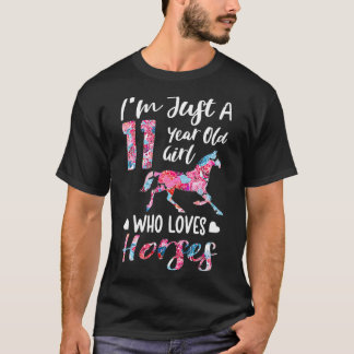 girls 11th Birthday Horse for 11 Year Old Girls T-Shirt