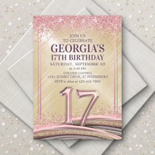 Girls 17th Birthday Invitation