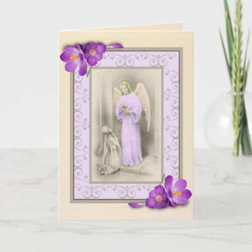 Girls 1st Communion Eucharist Card Verse inside