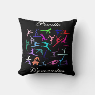 Girls 25 Gymnastics Poses Personalized   Throw Pillow