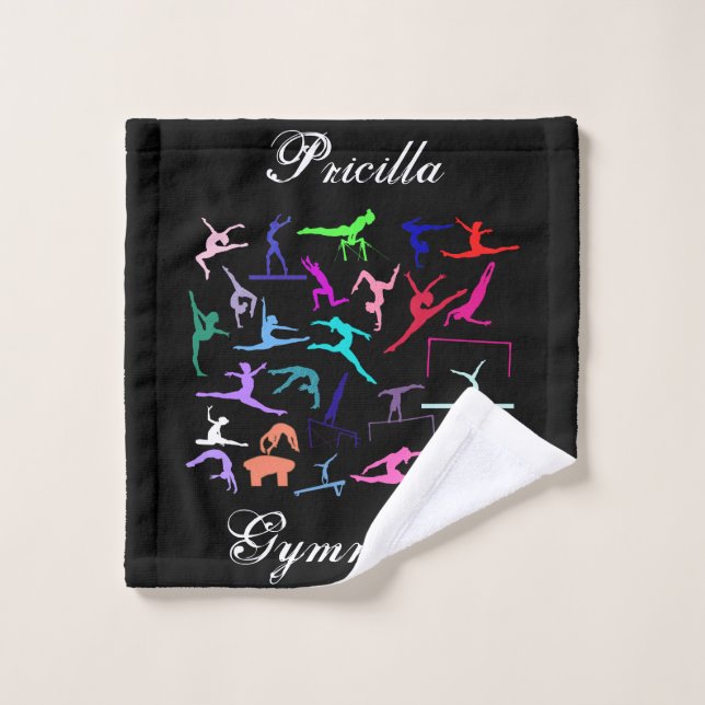 Girls 25 Gymnastics Poses Personalized  Wash Cloth (Wash Cloth)