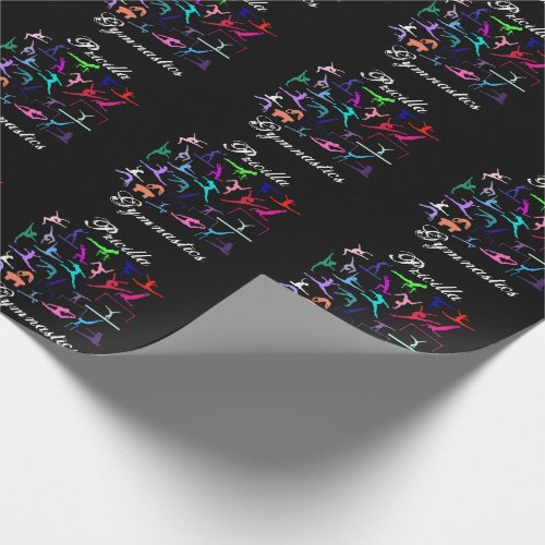 Girls 25 Gymnastics Poses Personalized   Wrapping Paper