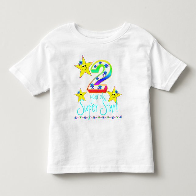 Girls 2 Year Old Super Star Shirt (Front)