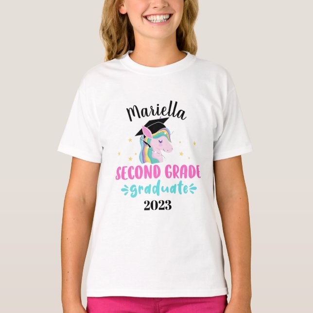 Girls 2nd Grade Unicorn graduation T-Shirt (Front)