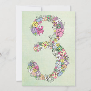 Girls 3rd Birthday Party Custom Invite Invitation