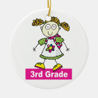 Girls 3rd Grade Ceramic Ornament