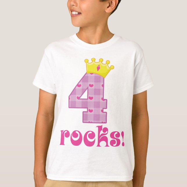 Girls 4th Birthday T-Shirt (Front)