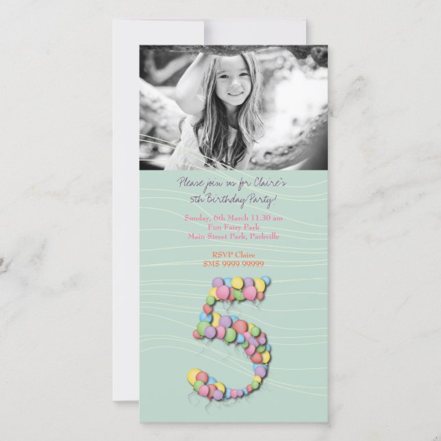 Girls 5TH Birthday Party Balloons (Front)