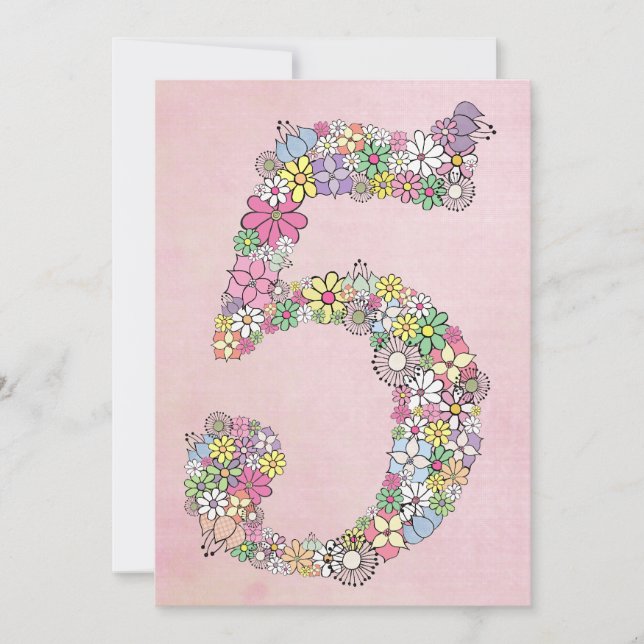 Girls 5th Birthday Party Custom Invite Invitation (Front)