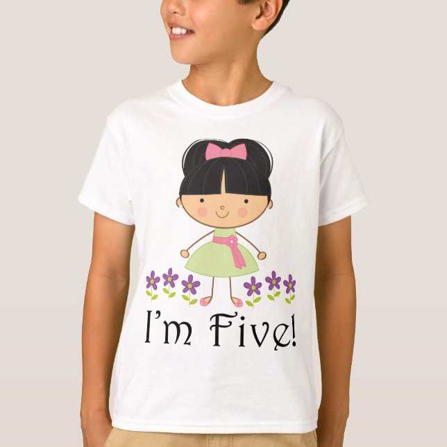 Girls 5th Birthday T-Shirt (Front)