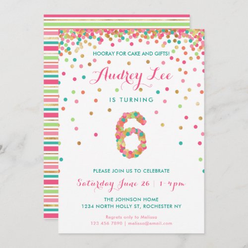 Girls 6th Birthday Invitation birthday party