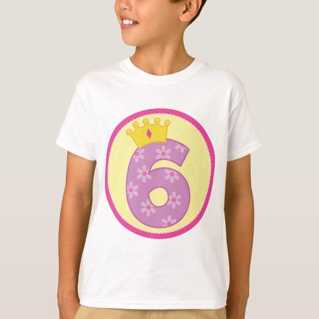 Girls 6th Birthday T-Shirt (Front)