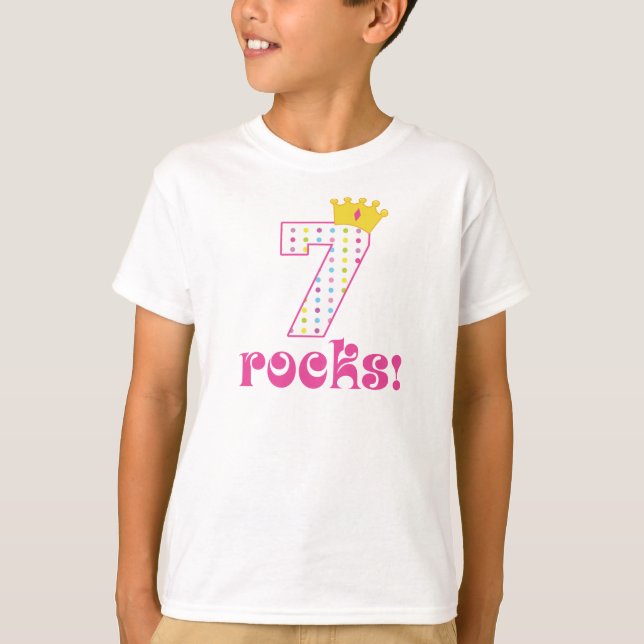 Girls 7th Birthday T-Shirt (Front)