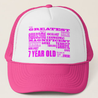 Girls 7th Birthdays : Pink Greatest 7 Year Old Trucker Hat