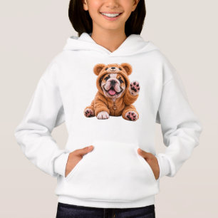 GIRL'S ADORABLE TEDDY BEAR BULLDOG HOODIE