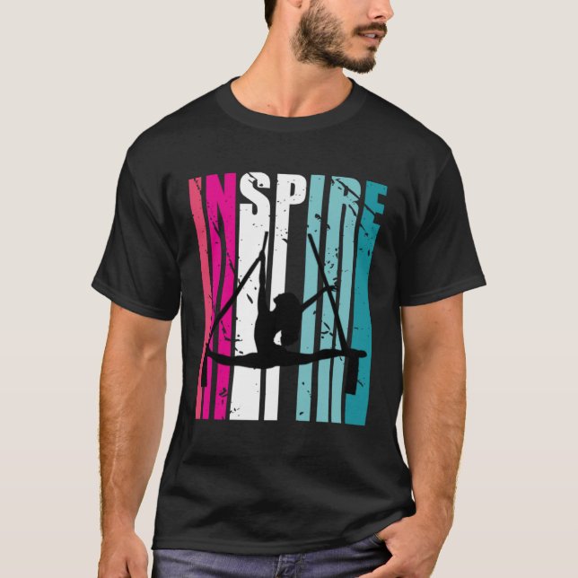 Girls Aerialist Inspire Coach Retro Air Yoga Cute T-Shirt (Front)