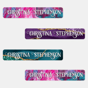 Girls Agate Marble School Name Daycare Childcare Labels