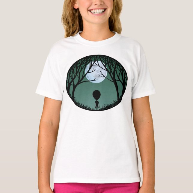 Girl's Alien Shirt Girl's Extraterrestrial T-Shirt (Front)