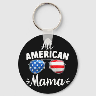 Girls All American Mama 4th Of July Keychain