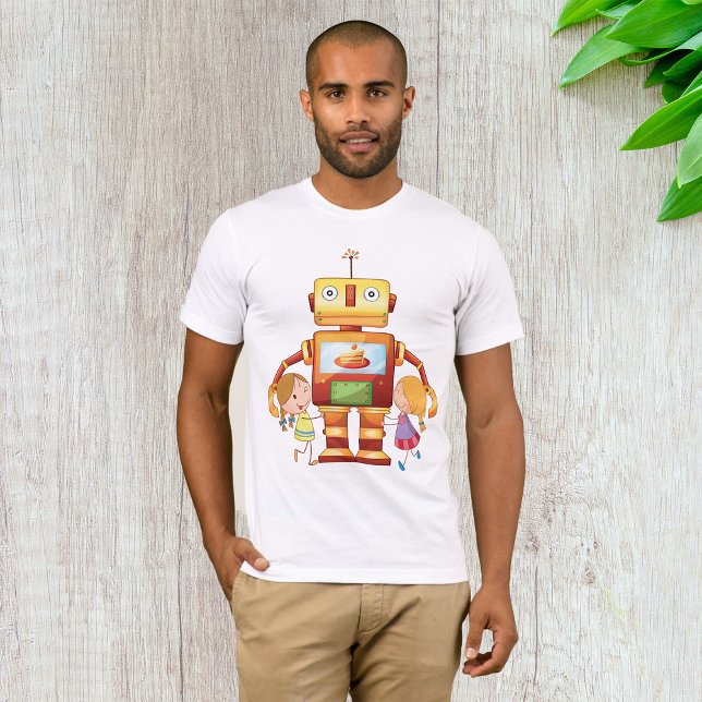 Girls And A Robot Hugging Mens T-Shirt (Creator Uploaded)