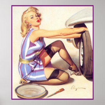 Girls And Cars Poster by RetroAndVintage at Zazzle