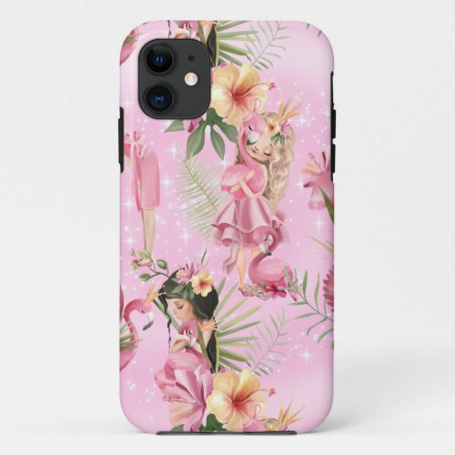 Girls And Flamingos Case_Mate iPhone Case