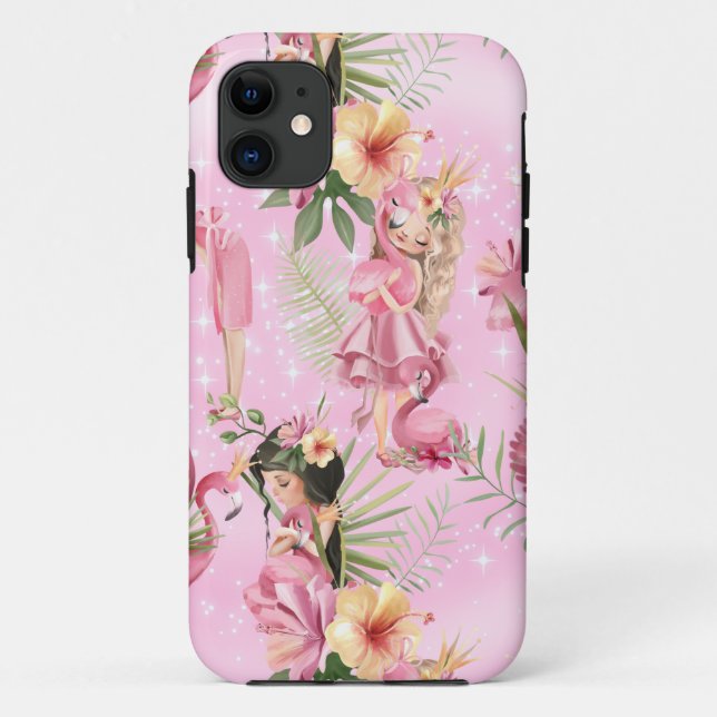 Girls And Flamingos Case-Mate iPhone Case (Back)