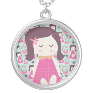 Girls and Handbags Silver Plated Necklace