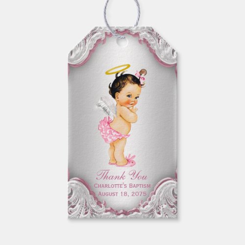 Girls Angel Baptism Thank You Gift Tags