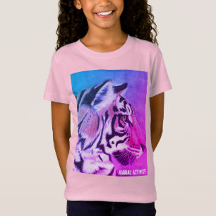 Girl's Animal Activist Pink Tiger T-shirt