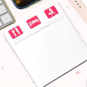 Girl's Annual Weekend Shopping Trip To Do List Notepad