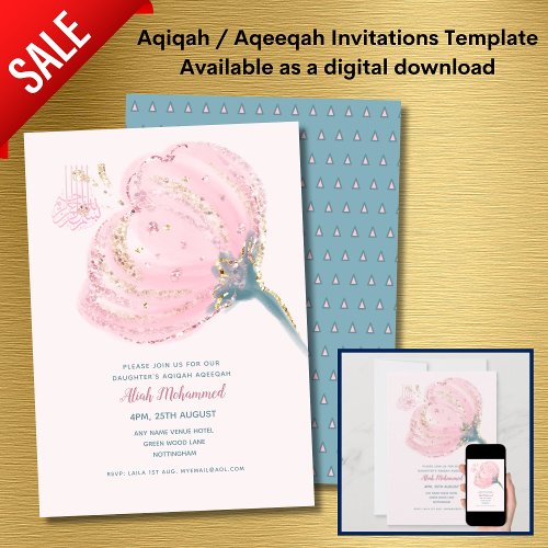 Girls Aqiqa  Invitation