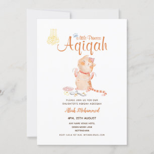 Girl's AQIQAH Baby Shower Birthday Princess Theme Invitation