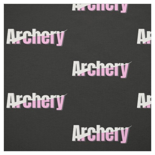 Girls Archery Abstract Typography Fabric